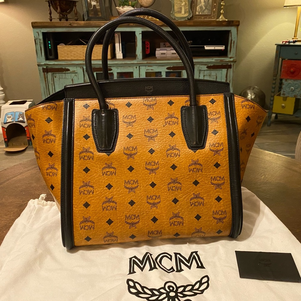 MCM Vintage Visetos Cognac Tote - Rare